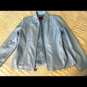 Bernardo Blue Leather Jacket